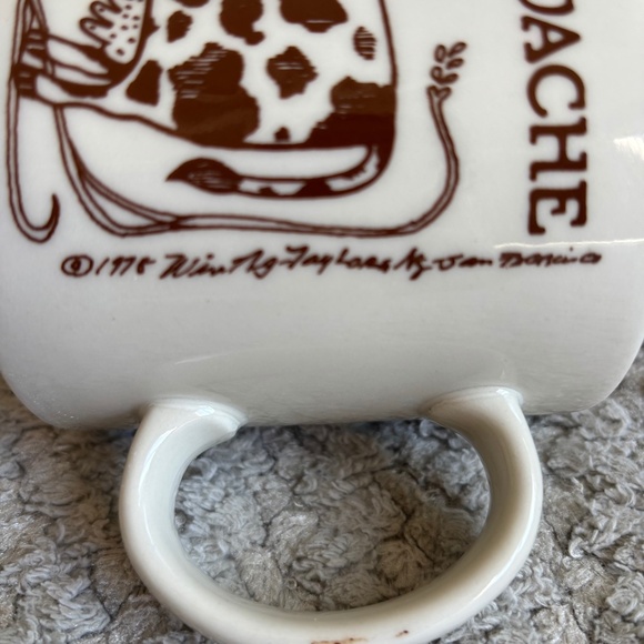 La Vache Mug Bulle Vintage Japan French Haystack 1978 Brown Cow Bull Cream - Picture 3 of 7